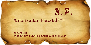 Mateicska Paszkál névjegykártya